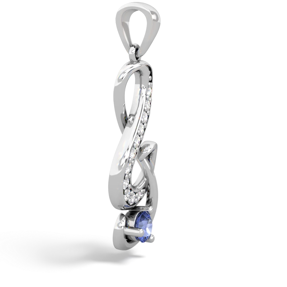 Tanzanite G-Clef Music 14K White Gold pendant P5830