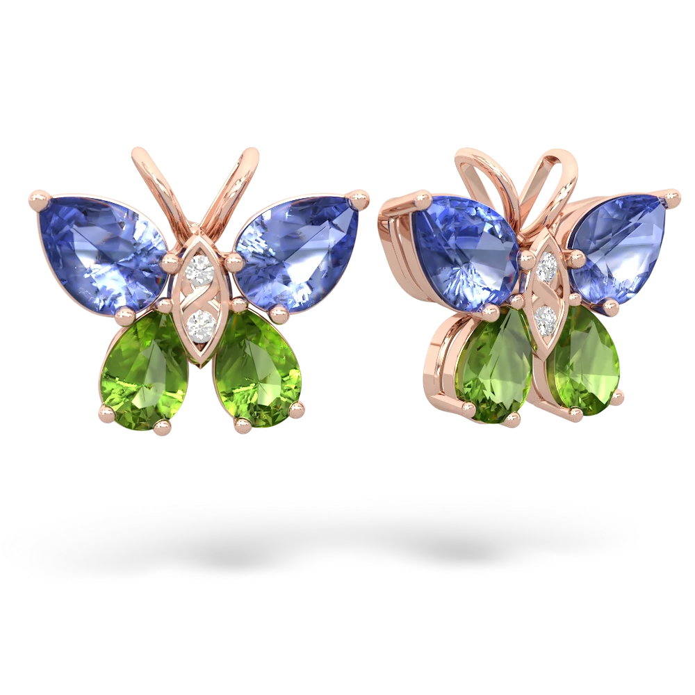 Tanzanite Butterfly 14K Rose Gold earrings E2215