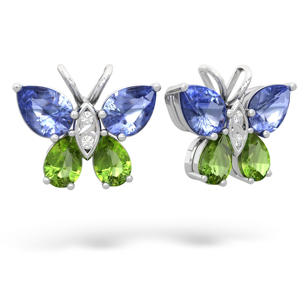 Tanzanite Butterfly 14K White Gold earrings E2215