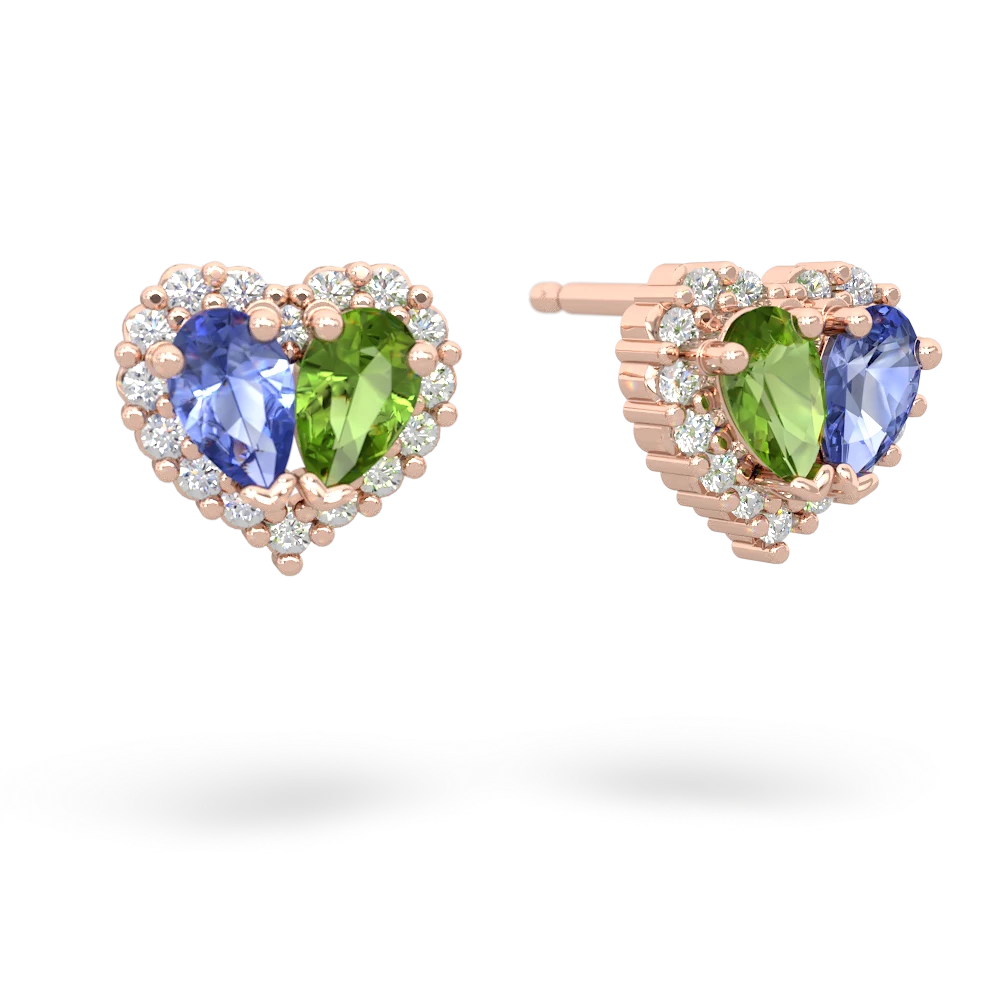 Tanzanite Halo 14K Rose Gold earrings E7008
