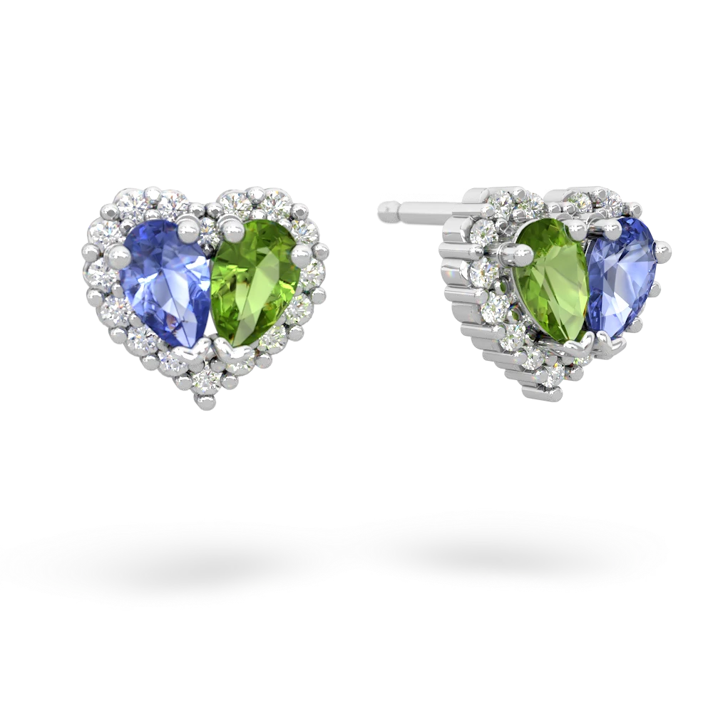Tanzanite Halo 14K White Gold earrings E7008