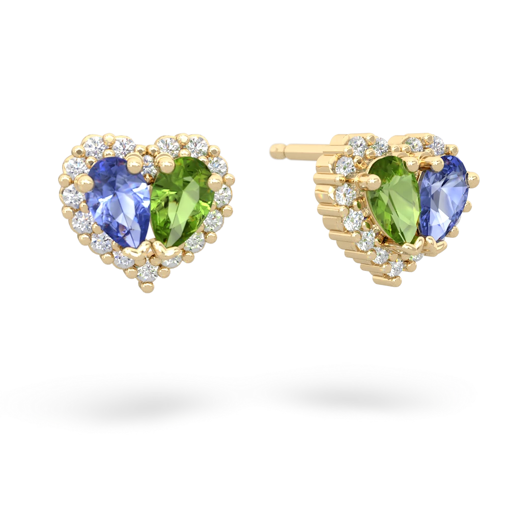 Tanzanite Halo 14K Yellow Gold earrings E7008