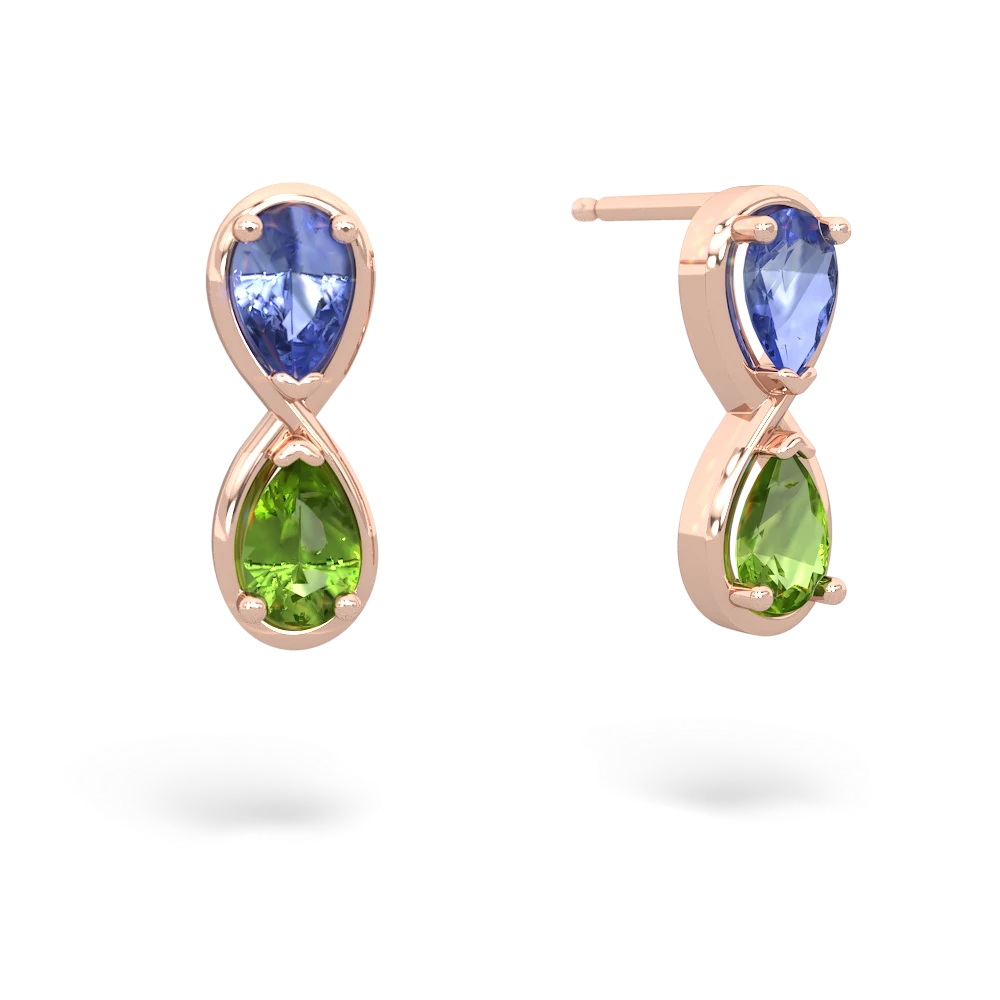 Tanzanite Infinity 14K Rose Gold earrings E5050