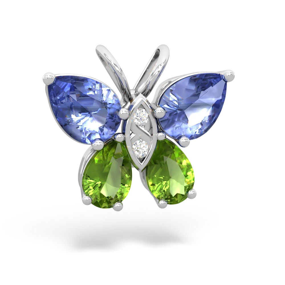 Tanzanite Butterfly 14K White Gold pendant P2215