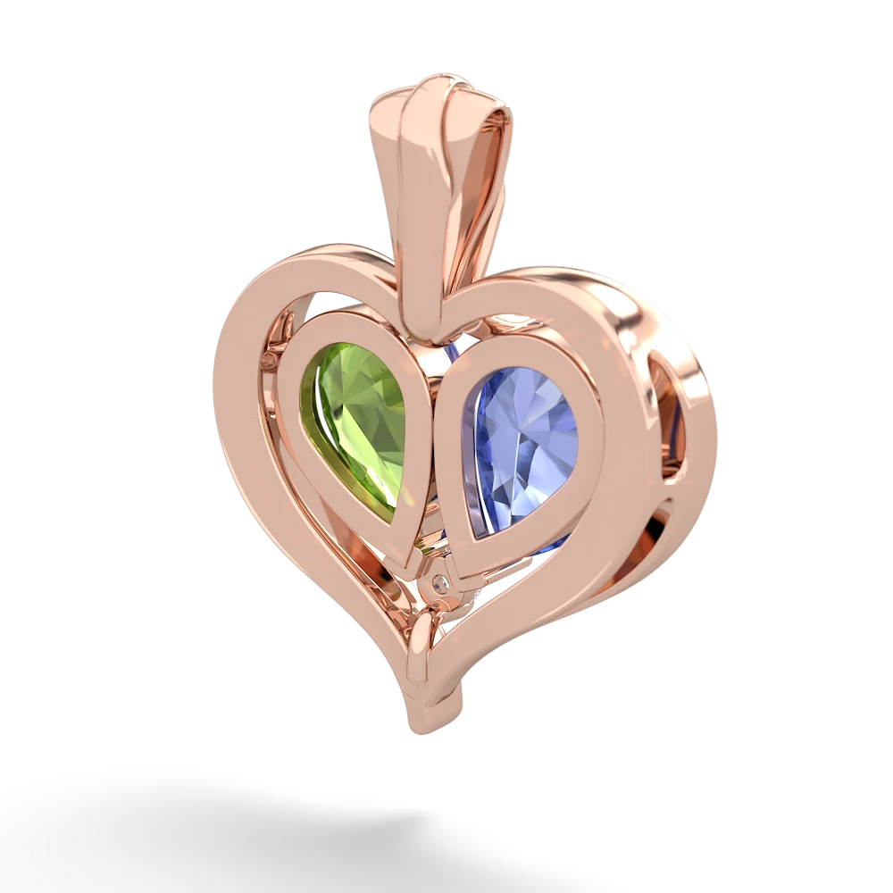 Tanzanite Two Become One 14K Rose Gold pendant P5330