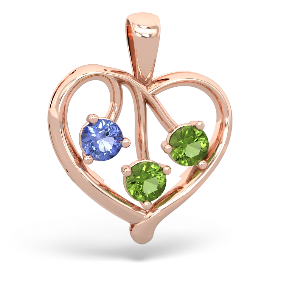 Tanzanite Glowing Heart 14K Rose Gold pendant P2233