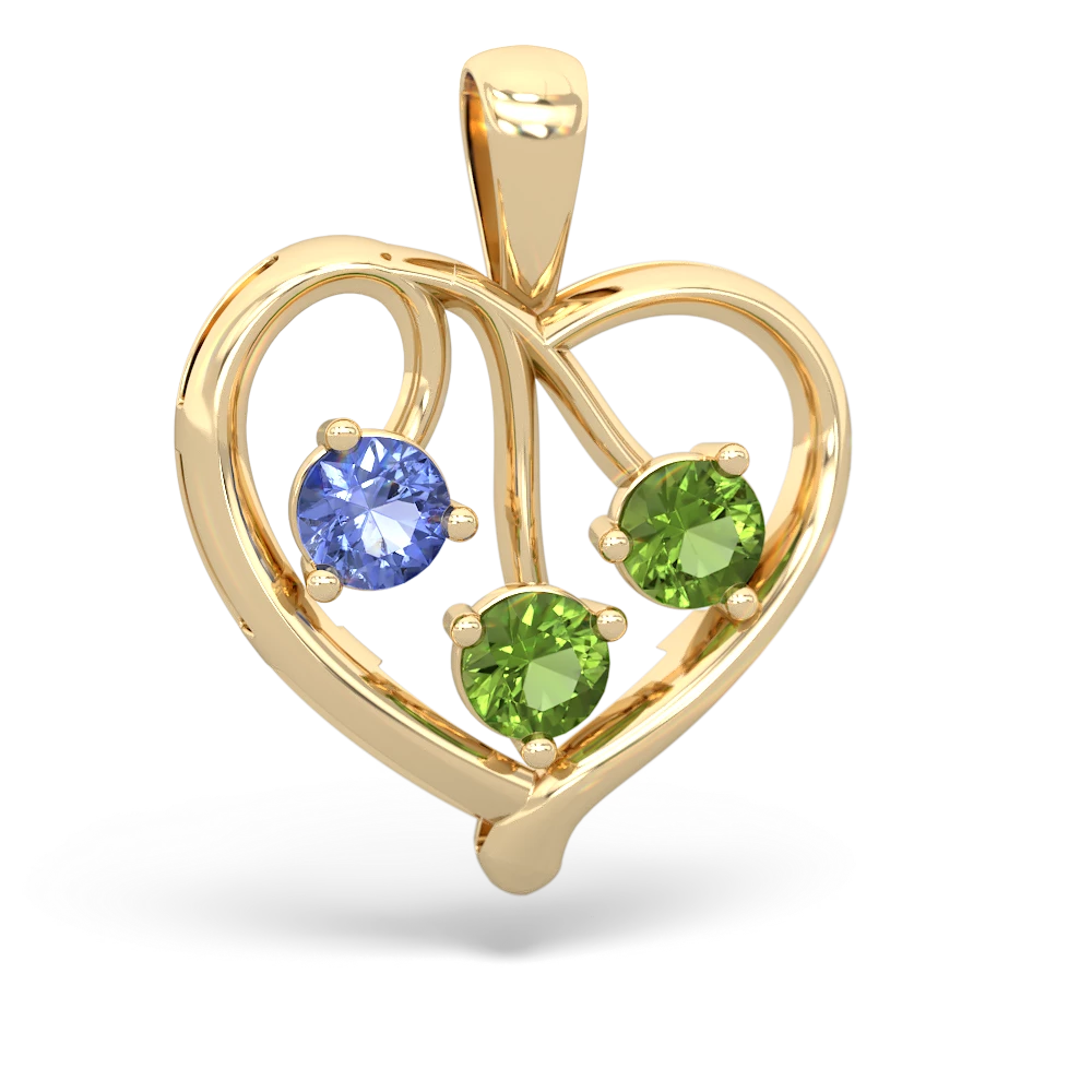 Tanzanite Glowing Heart 14K Yellow Gold pendant P2233