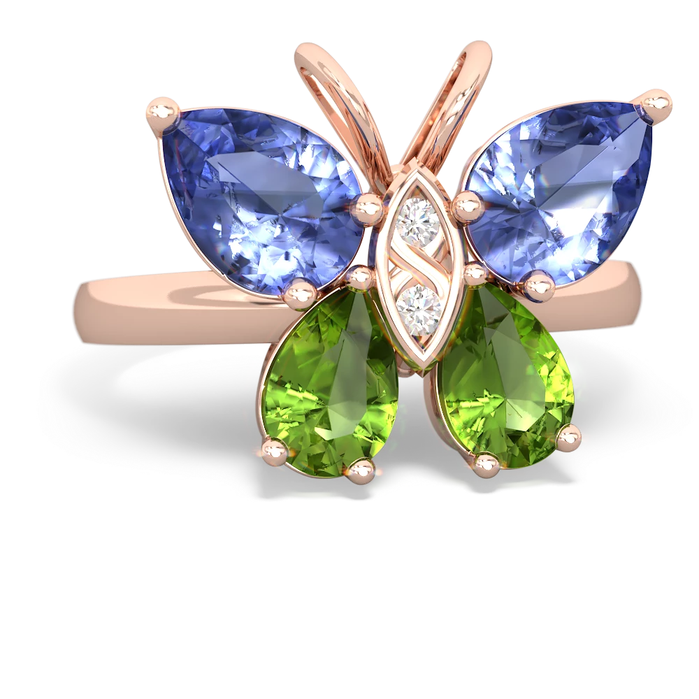 Tanzanite Butterfly 14K Rose Gold ring R2215