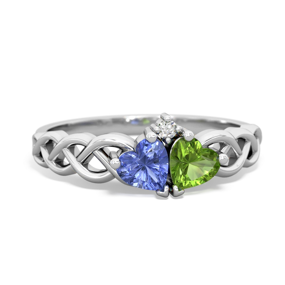 Tanzanite Heart To Heart Braid 14K White Gold ring R5870