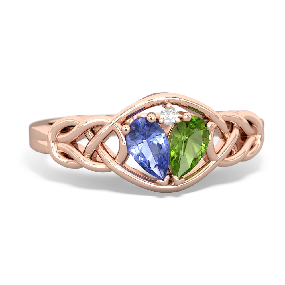 Tanzanite Celtic Love Knot 14K Rose Gold ring R5420