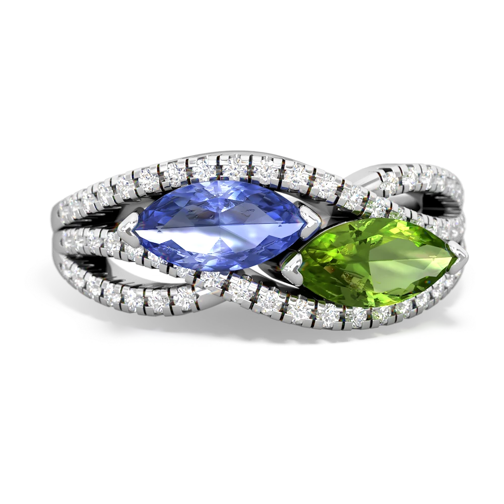 Tanzanite Diamond Rivers 14K White Gold ring R3070