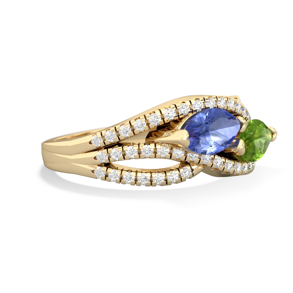 Tanzanite Diamond Rivers 14K Yellow Gold ring R3070