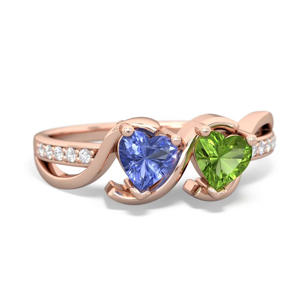 Tanzanite Side By Side 14K Rose Gold ring R3090