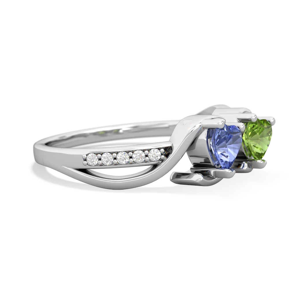 Tanzanite Side By Side 14K White Gold ring R3090