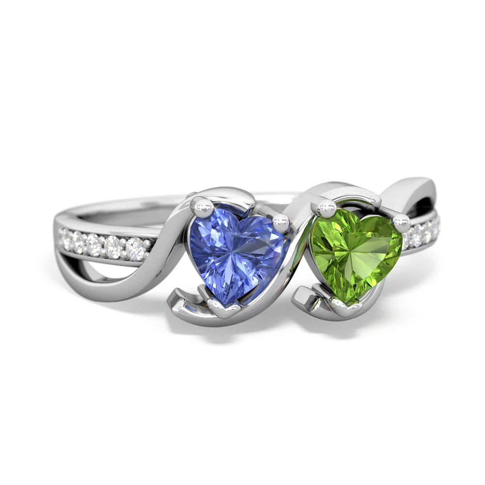 Tanzanite Side By Side 14K White Gold ring R3090