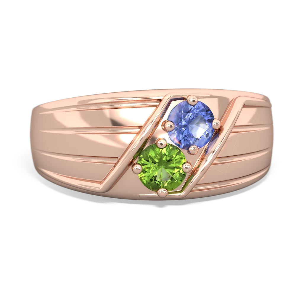 Tanzanite Men's Streamline 14K Rose Gold ring R0460