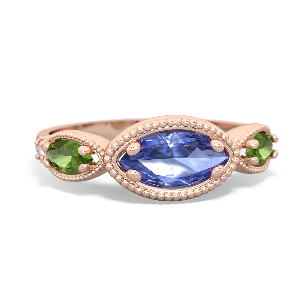 Tanzanite Milgrain Marquise 14K Rose Gold ring R5700