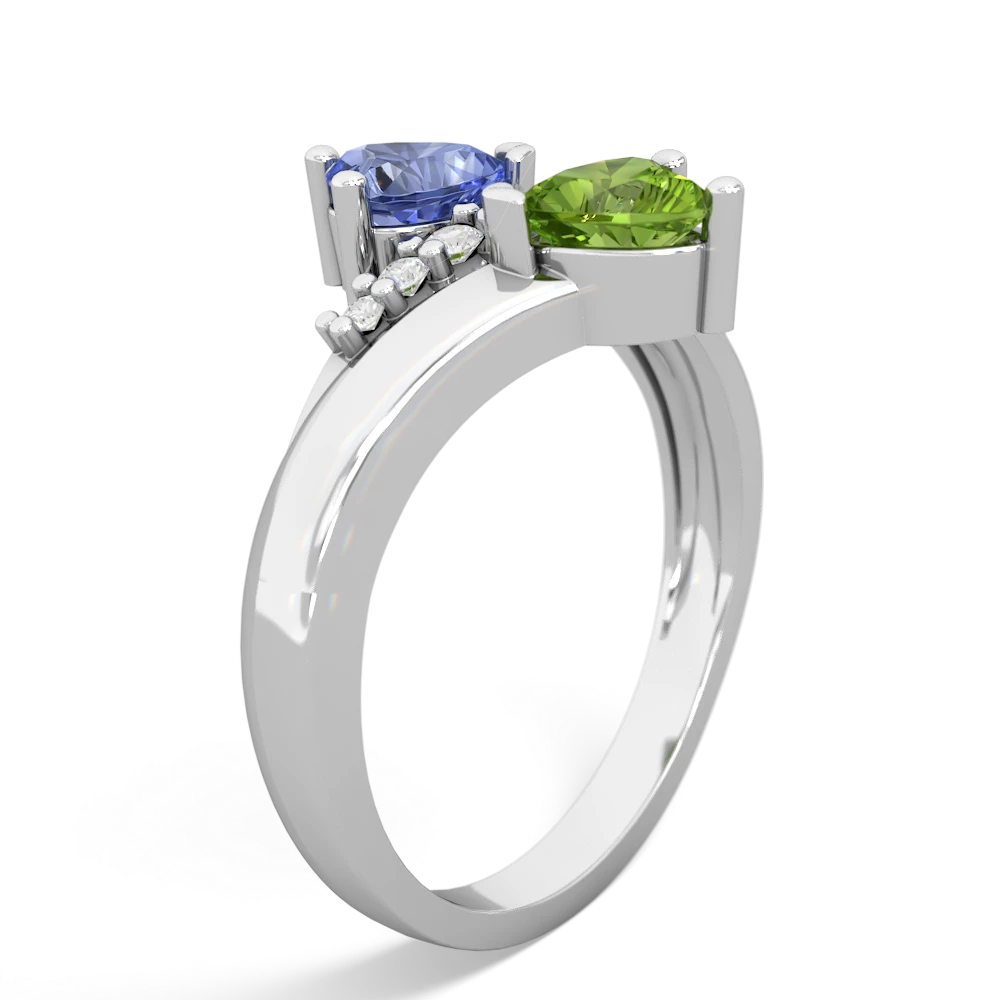 Tanzanite Heart To Heart 14K White Gold ring R2064