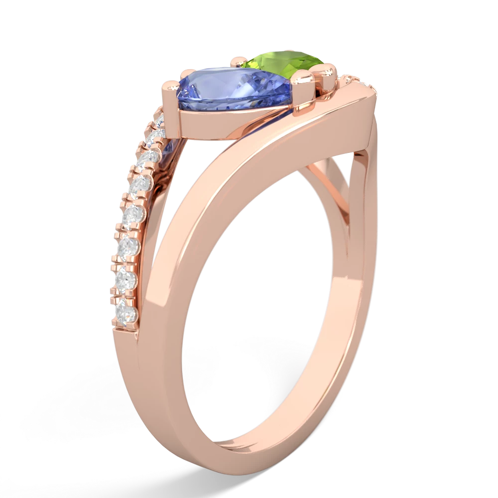 Tanzanite Nestled Heart Keepsake 14K Rose Gold ring R5650