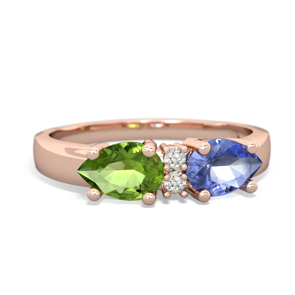 Tanzanite Pear Bowtie 14K Rose Gold ring R0865