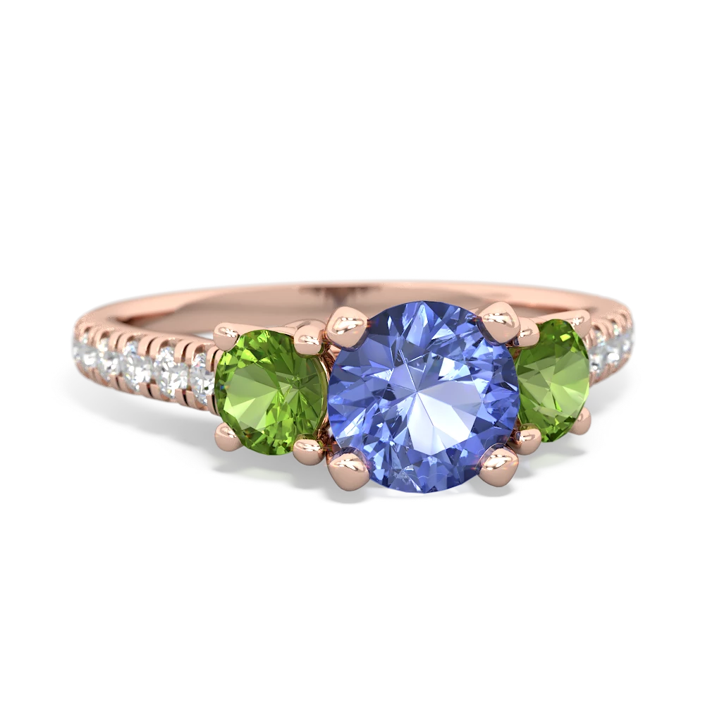 Tanzanite Pave Trellis 14K Rose Gold ring R5500