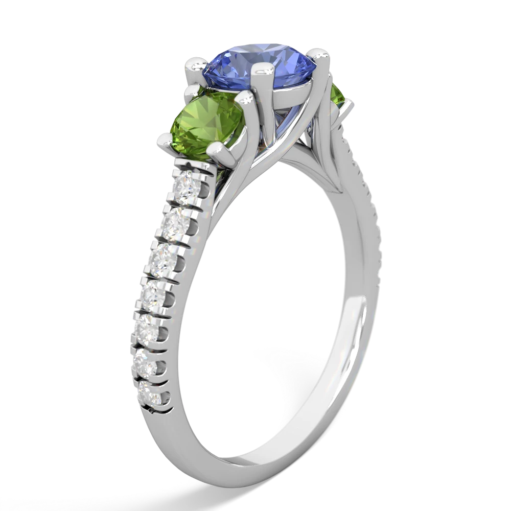 Tanzanite Pave Trellis 14K White Gold ring R5500