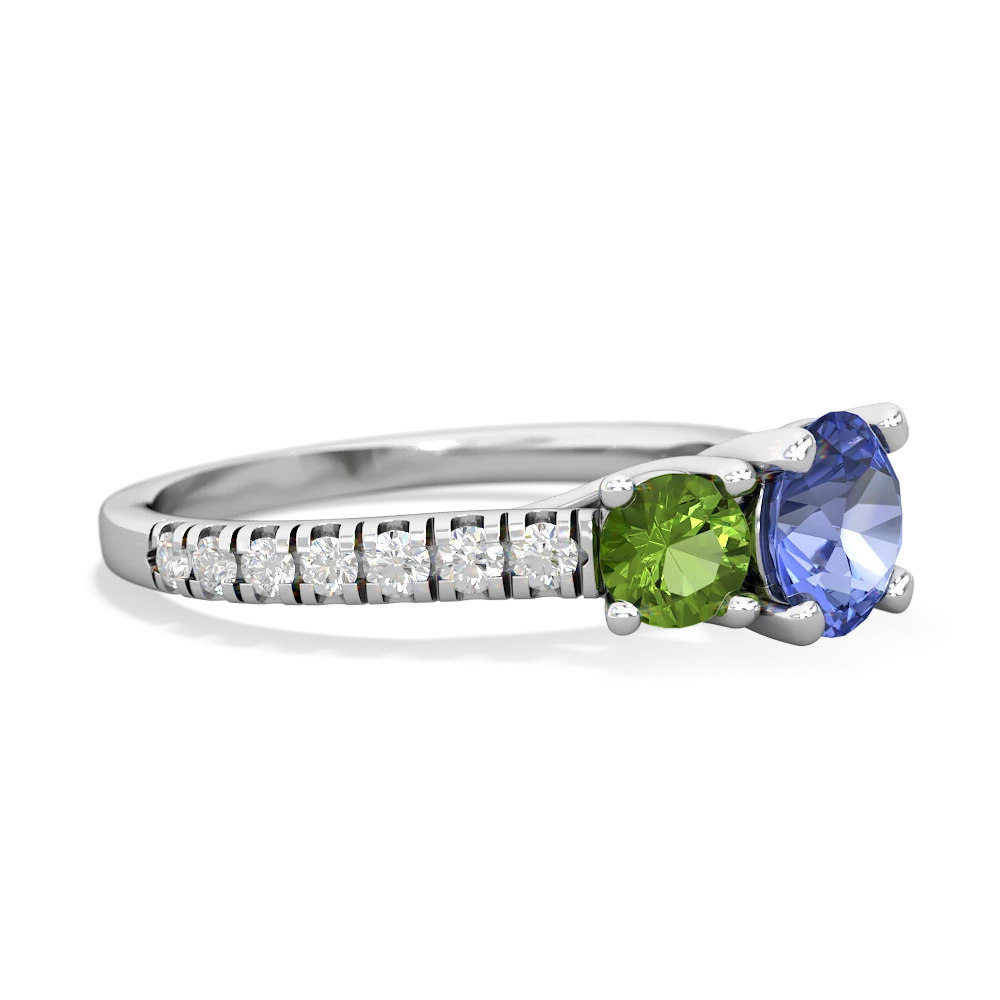 Tanzanite Pave Trellis 14K White Gold ring R5500