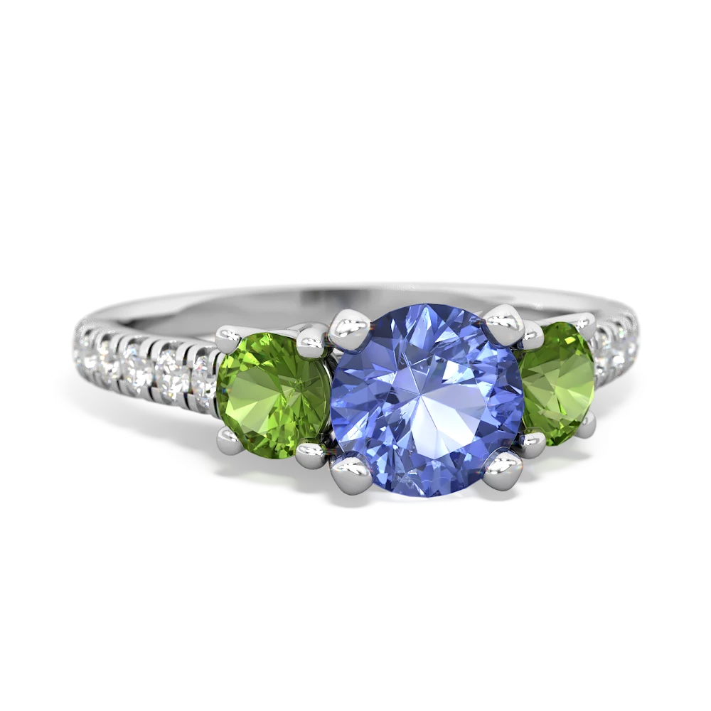 Tanzanite Pave Trellis 14K White Gold ring R5500