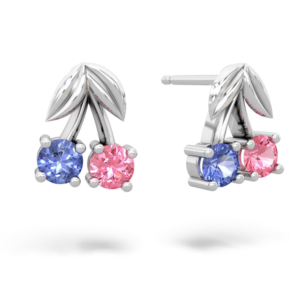 Tanzanite Sweet Cherries 14K White Gold earrings E7001