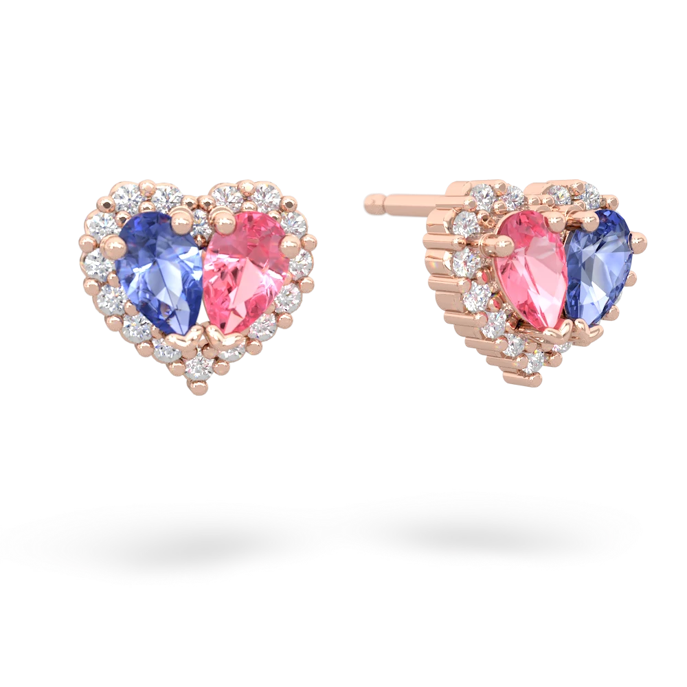 Tanzanite Halo 14K Rose Gold earrings E7008