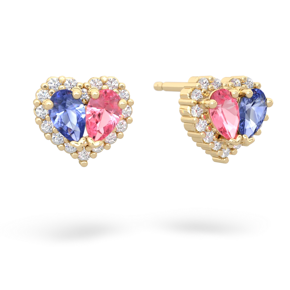Tanzanite Halo 14K Yellow Gold earrings E7008