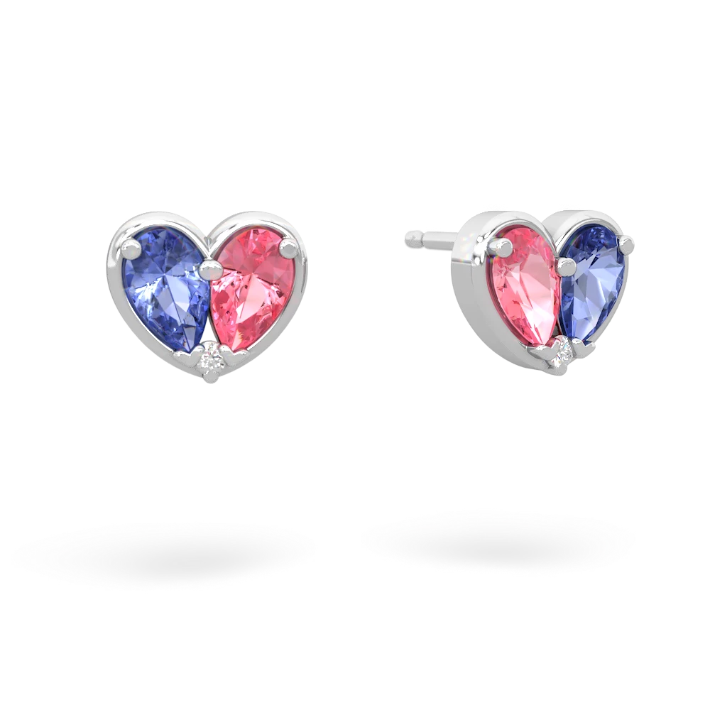 Tanzanite 'Our Heart' 14K White Gold earrings E5072