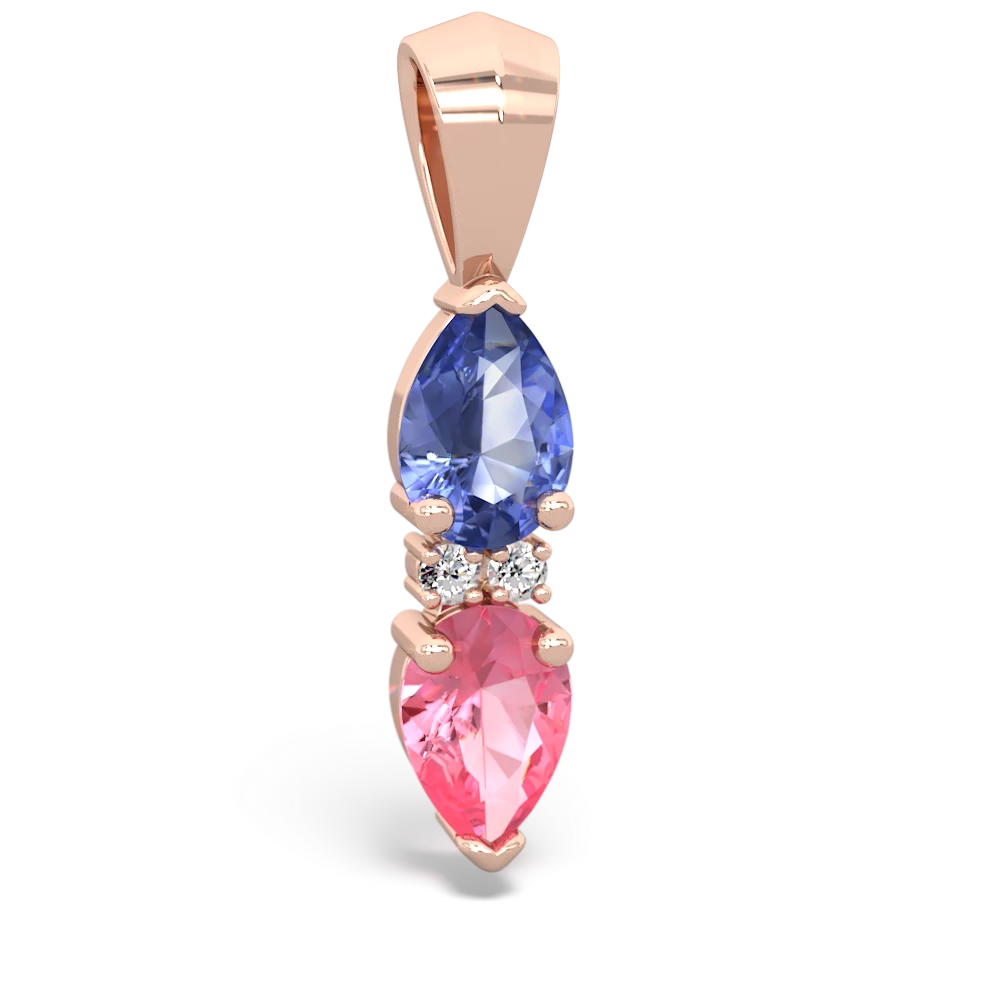 Tanzanite Bowtie Drop 14K Rose Gold pendant P0865