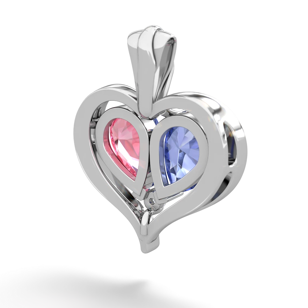 Tanzanite Two Become One 14K White Gold pendant P5330