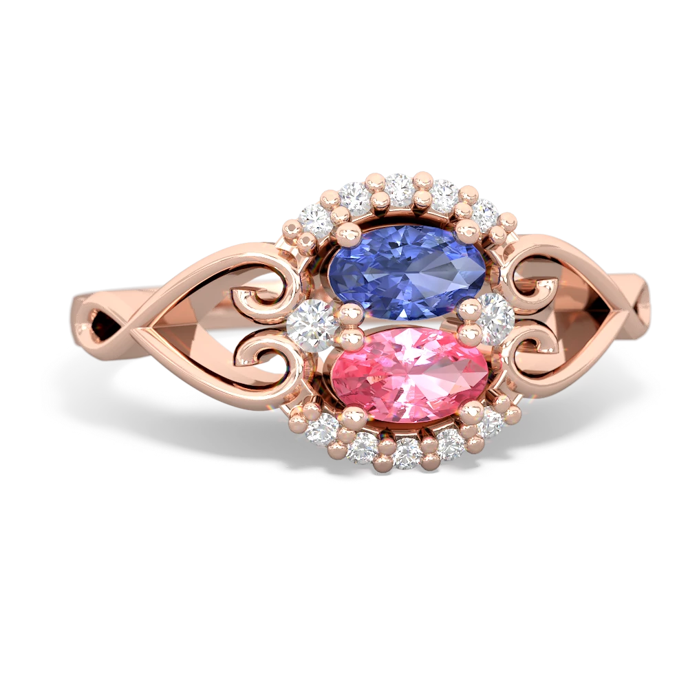 Tanzanite Love Nest 14K Rose Gold ring R5860