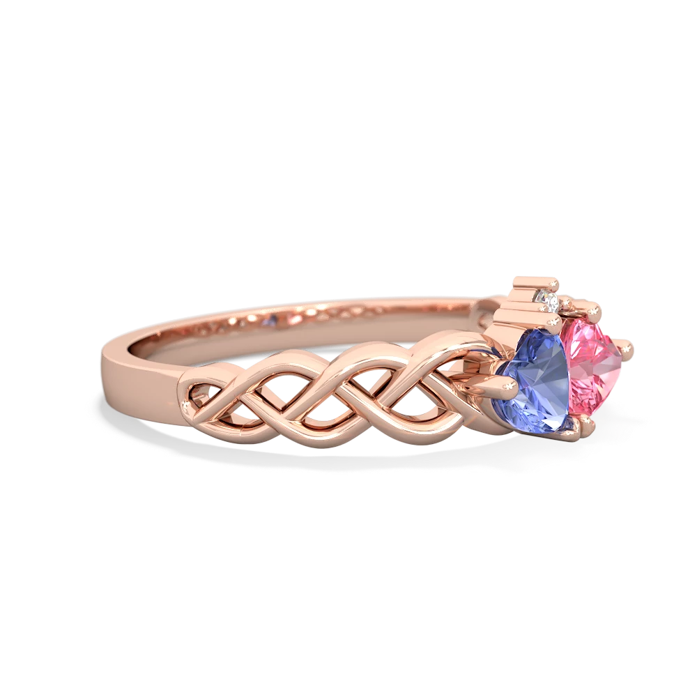 Tanzanite Heart To Heart Braid 14K Rose Gold ring R5870