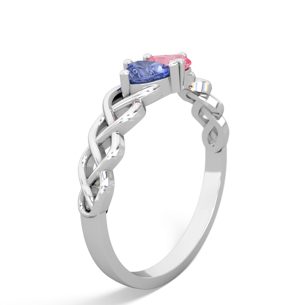 Tanzanite Heart To Heart Braid 14K White Gold ring R5870