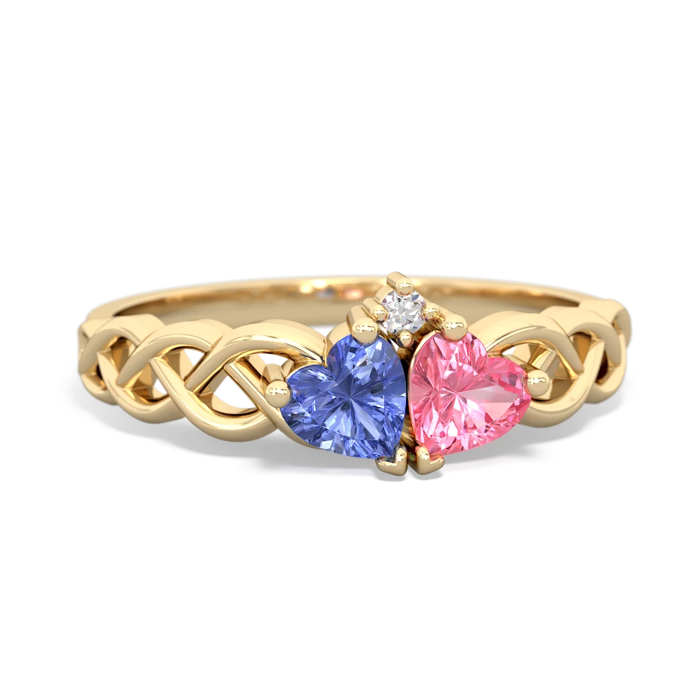 Tanzanite Heart To Heart Braid 14K Yellow Gold ring R5870