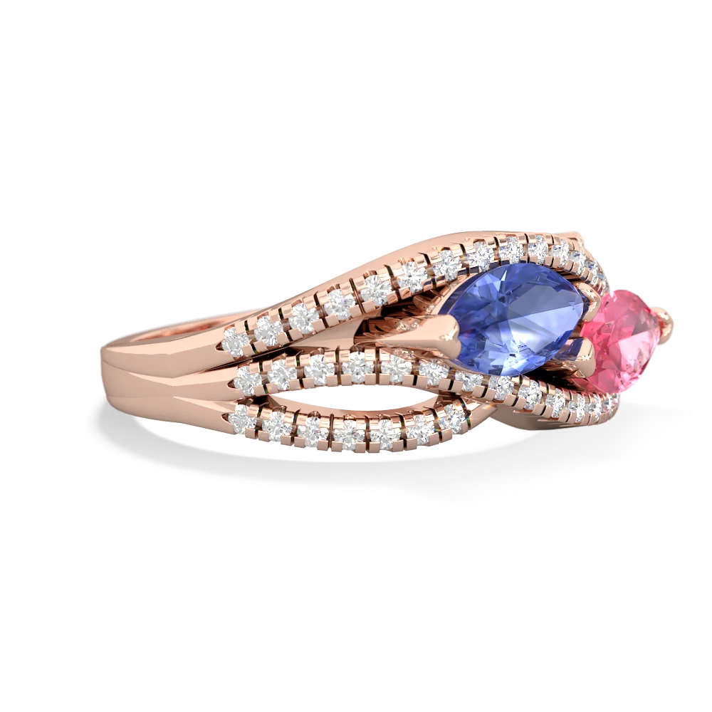 Tanzanite Diamond Rivers 14K Rose Gold ring R3070