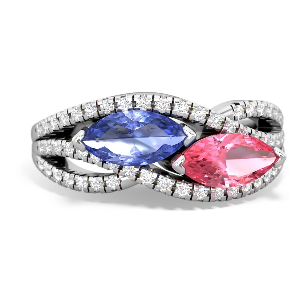 Tanzanite Diamond Rivers 14K White Gold ring R3070