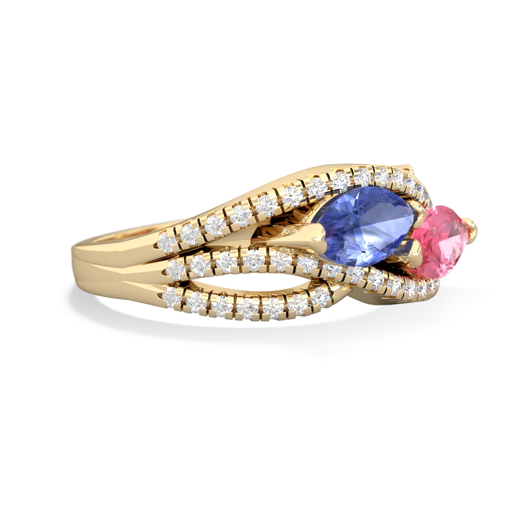 Tanzanite Diamond Rivers 14K Yellow Gold ring R3070