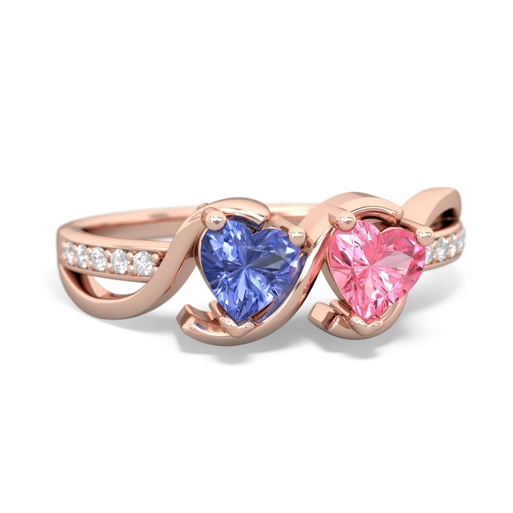 Tanzanite Side By Side 14K Rose Gold ring R3090