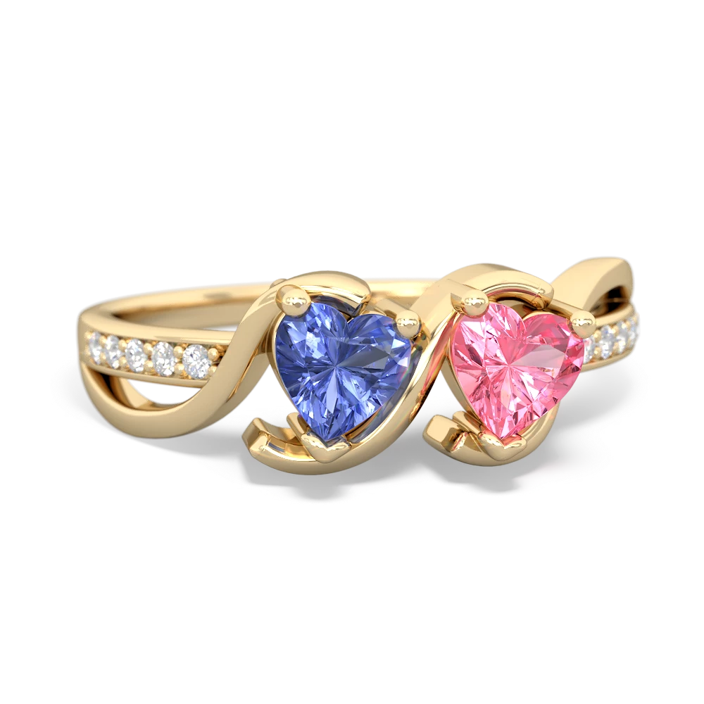 Tanzanite Side By Side 14K Yellow Gold ring R3090