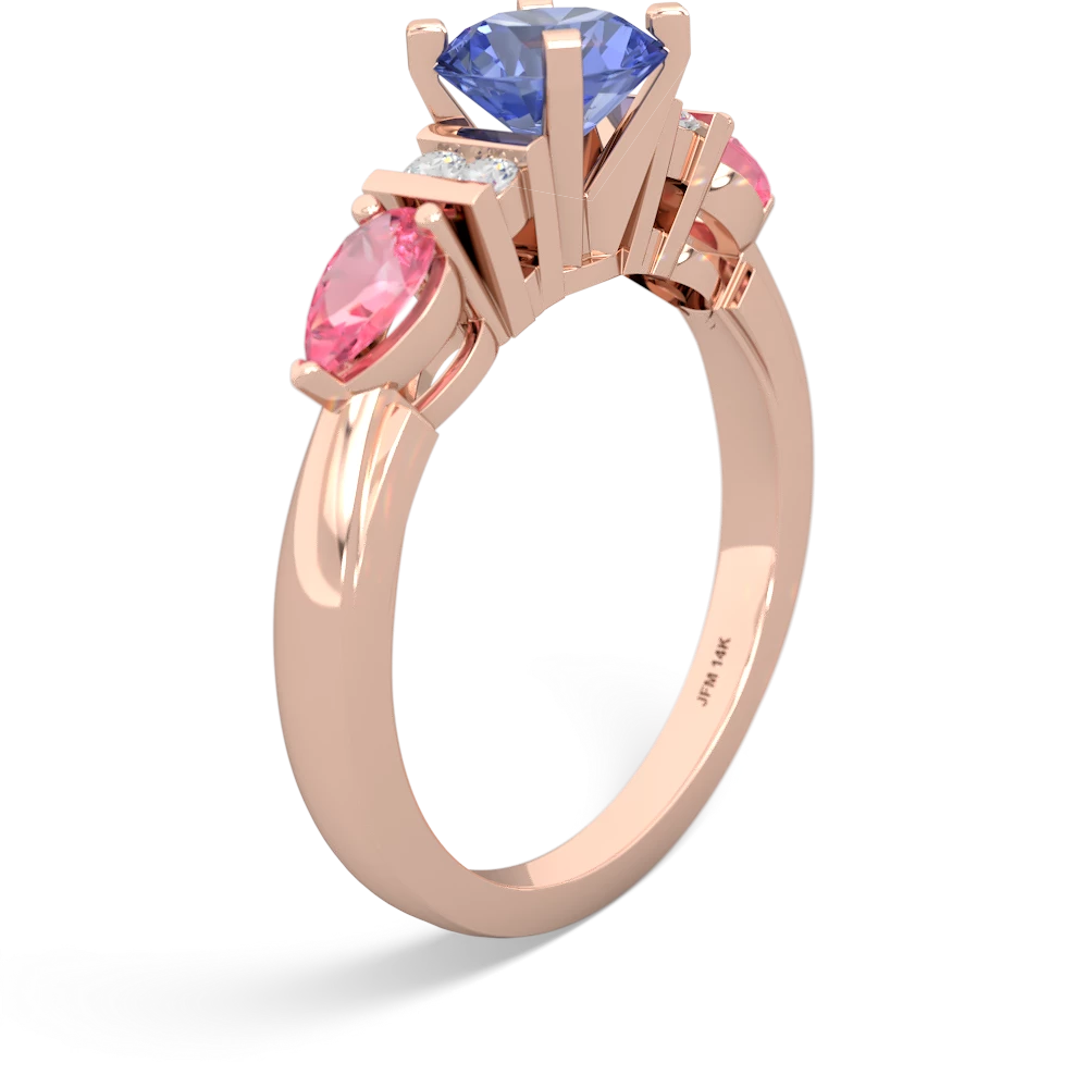 Tanzanite 6Mm Round Eternal Embrace Engagement 14K Rose Gold ring R2005