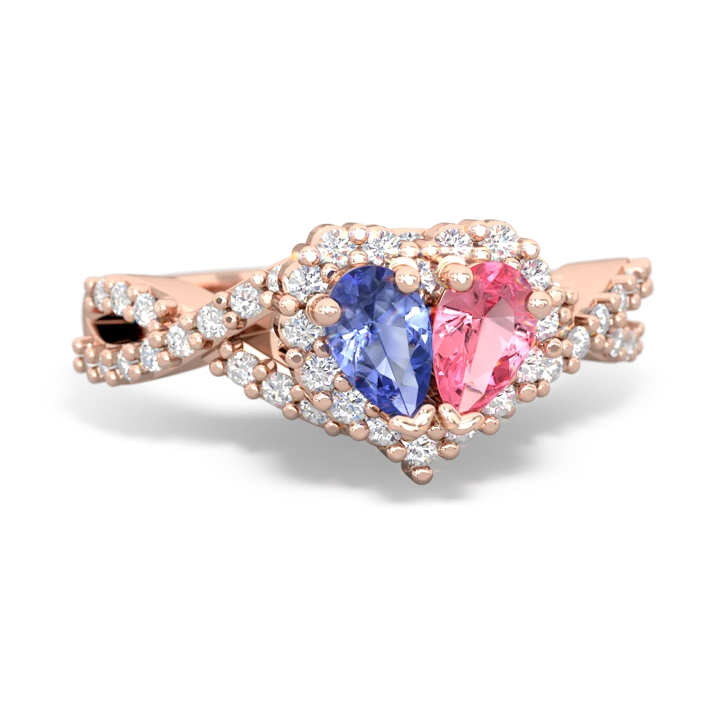 Tanzanite Diamond Twist 'One Heart' 14K Rose Gold ring R2640HRT