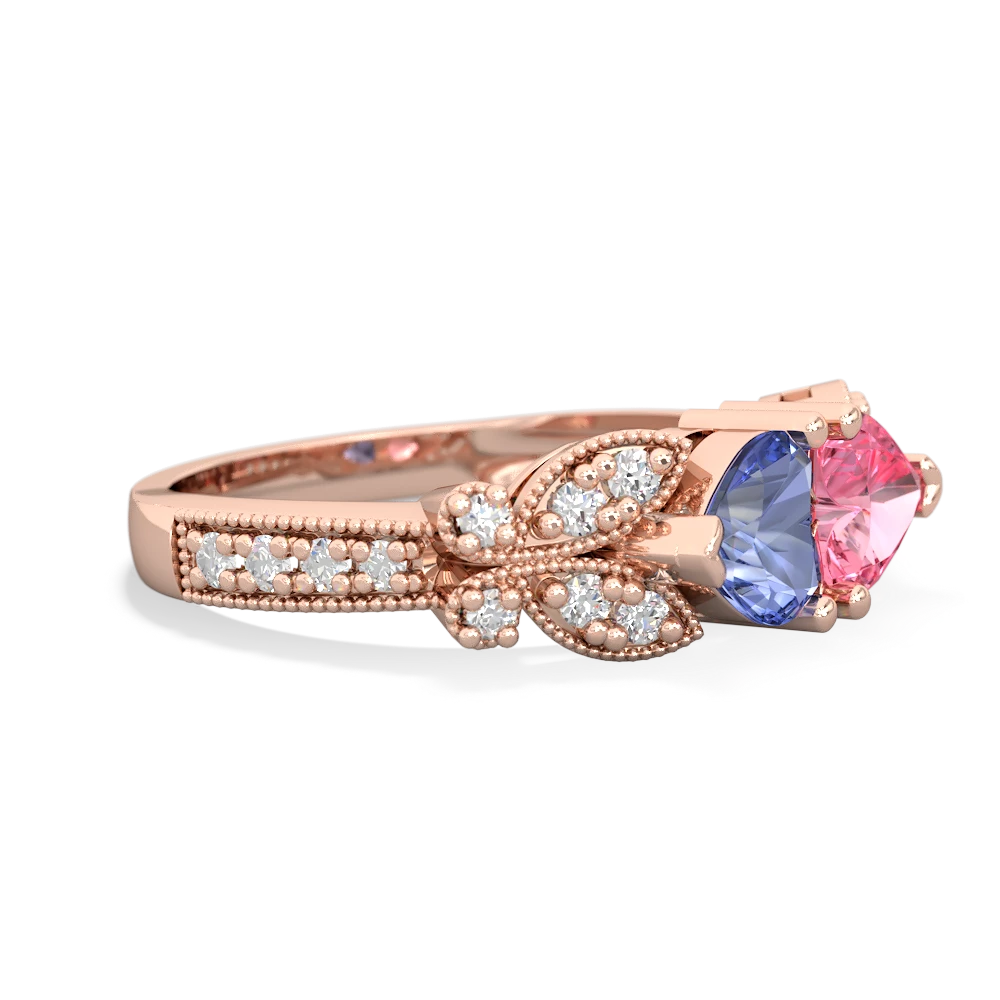 Tanzanite Diamond Butterflies 14K Rose Gold ring R5601