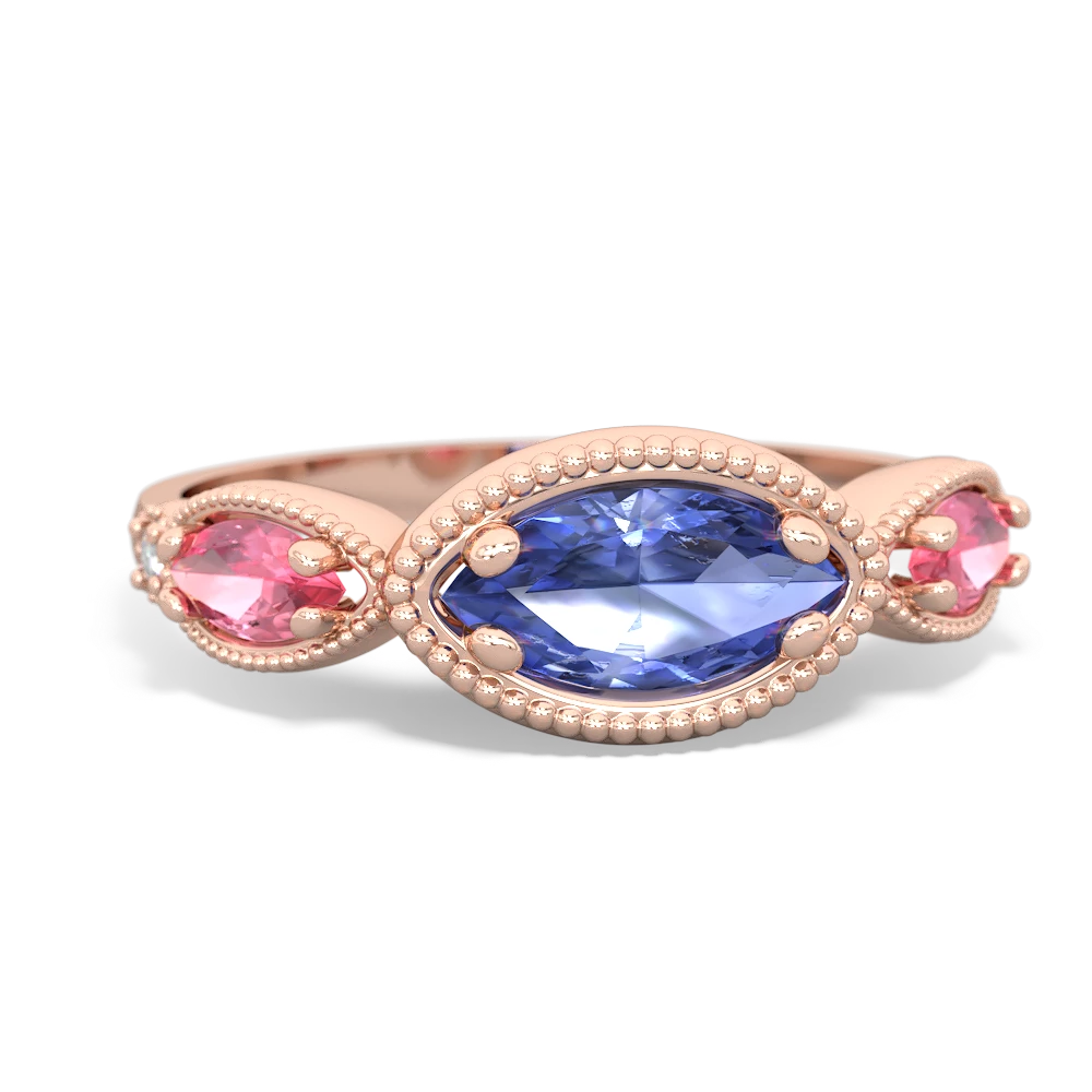 Tanzanite Milgrain Marquise 14K Rose Gold ring R5700