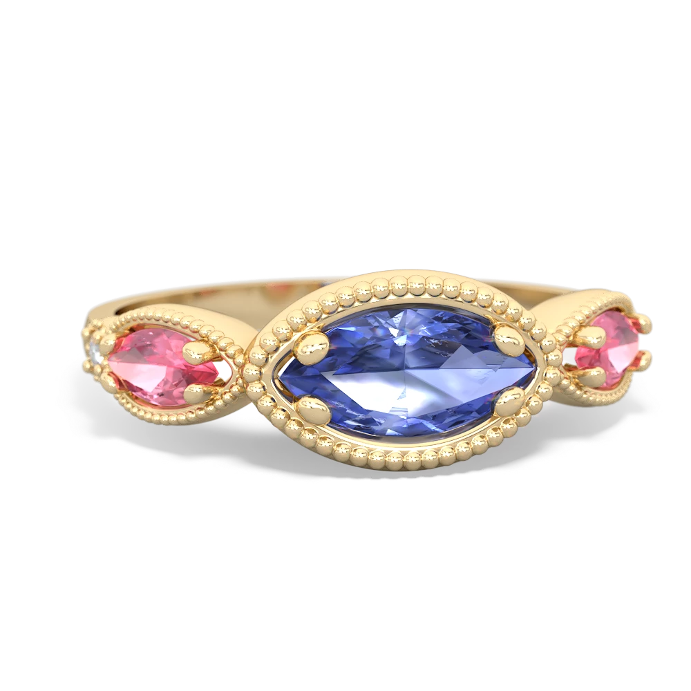 Tanzanite Milgrain Marquise 14K Yellow Gold ring R5700