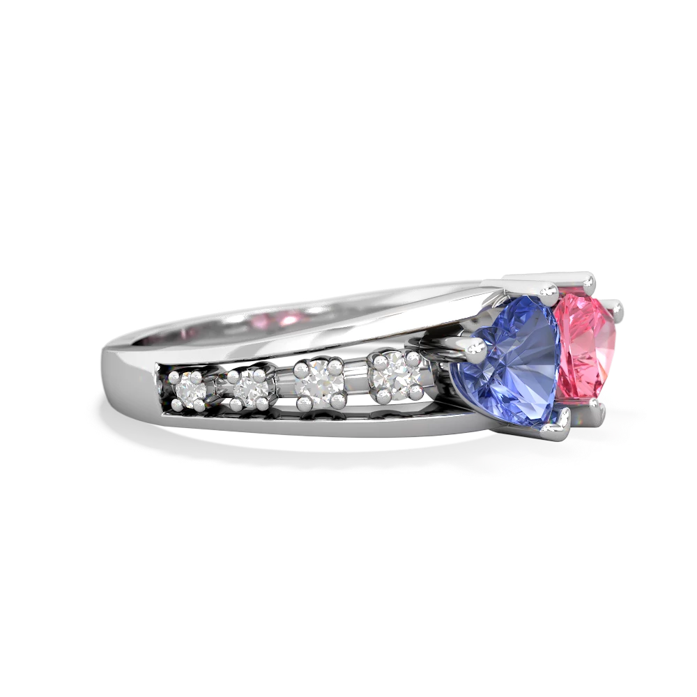 Tanzanite Heart To Heart 14K White Gold ring R3342