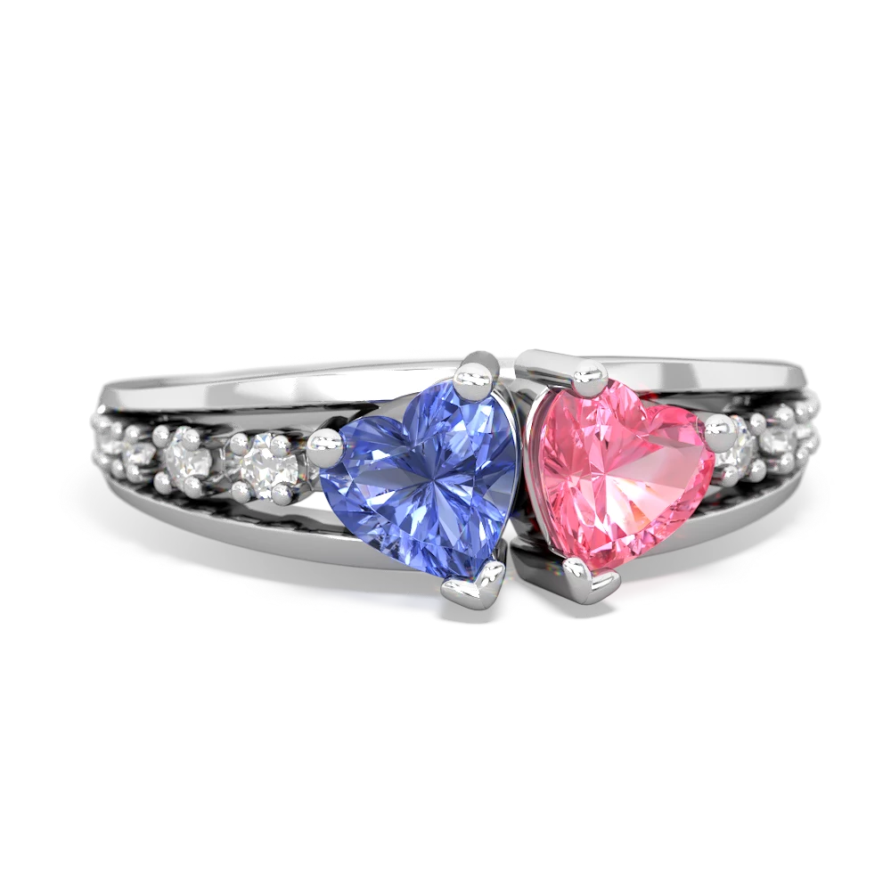 Tanzanite Heart To Heart 14K White Gold ring R3342